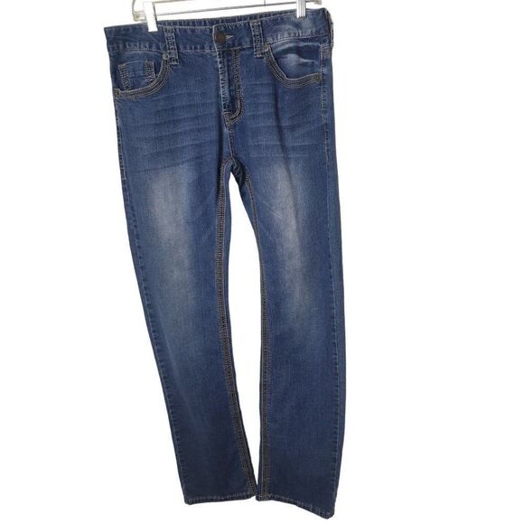 Seven7 Men's 32" Premium Denim Jeans Straight Leg Embroidered 32x34 - Picture 6 of 8